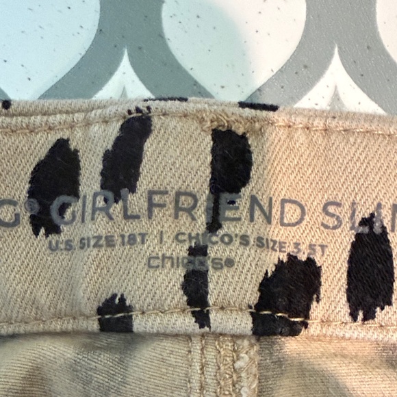 EUCChico's Tan and Black Animal Print So Sliimming jeans Chicos sz 3T (IS 16-18) - Picture 8 of 9